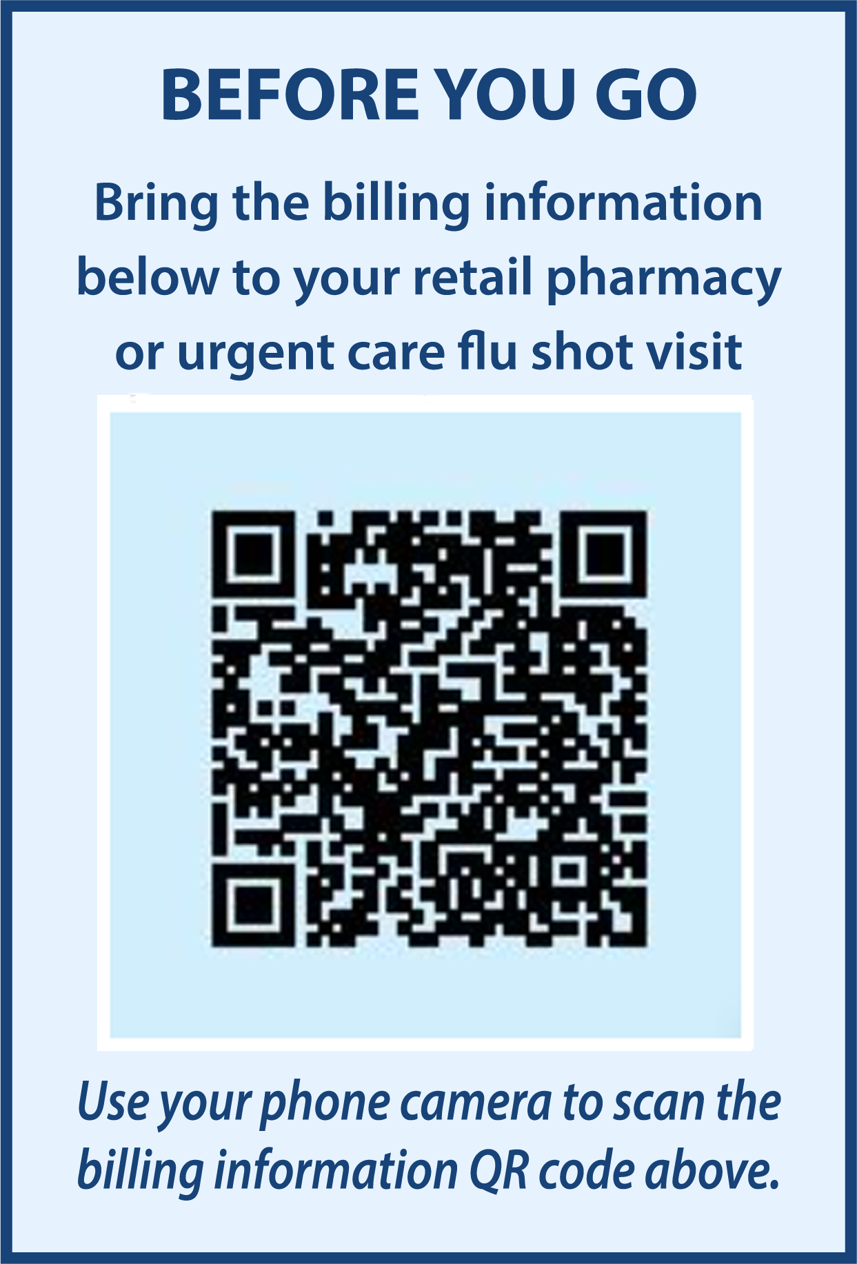 QR Code linking to Pharmacy Billing information